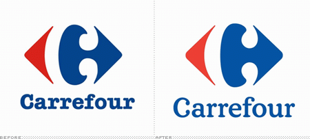 carrefour logo change 家乐福变淡了