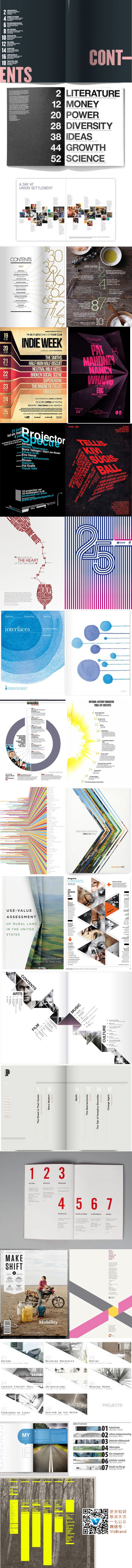 书籍画册目录设计样式案例汇总