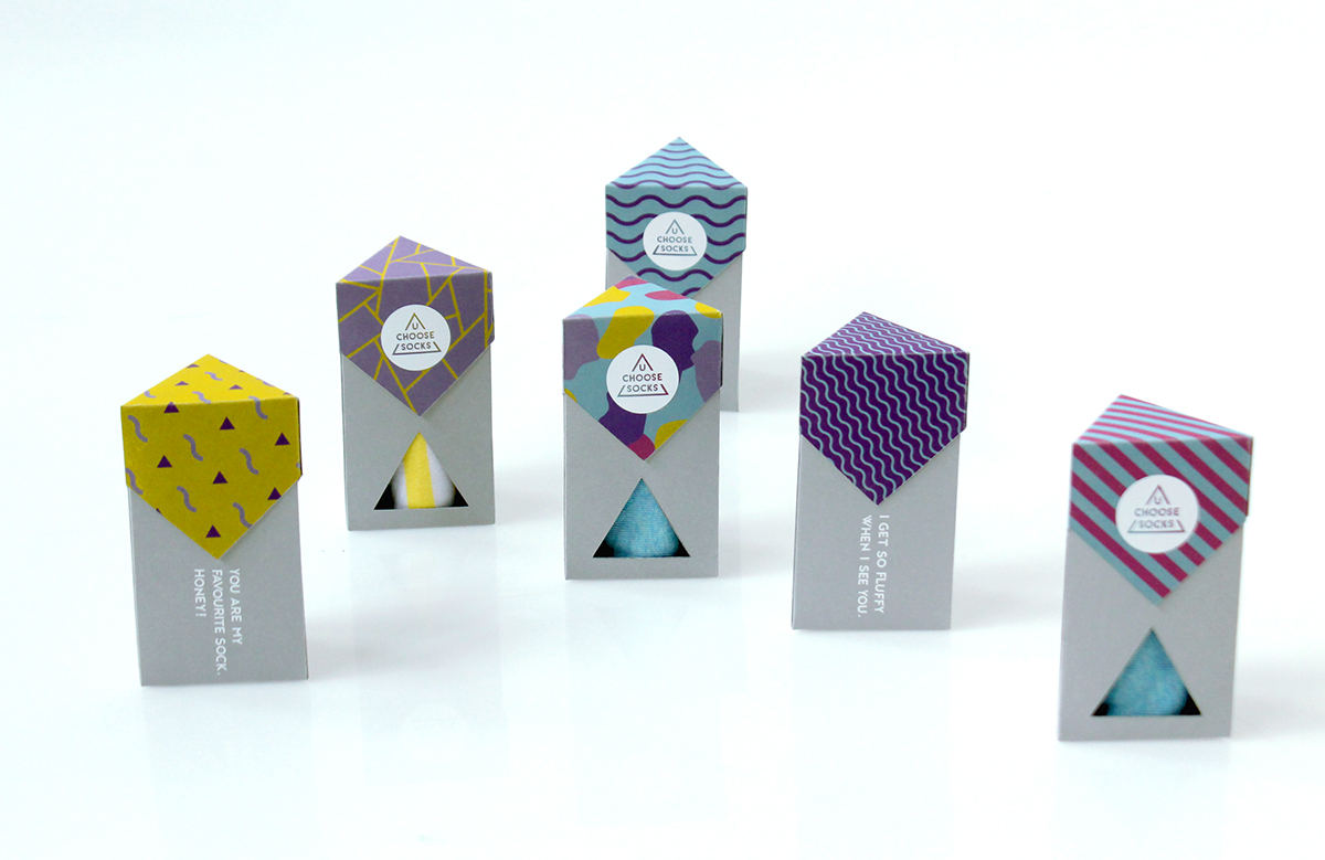 非常有创意的6袜一组丝袜产品包装设计