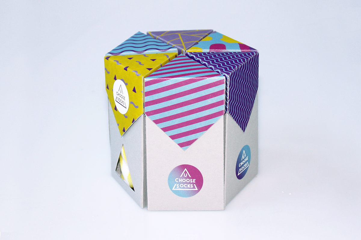 非常有创意的6袜一组丝袜产品包装设计