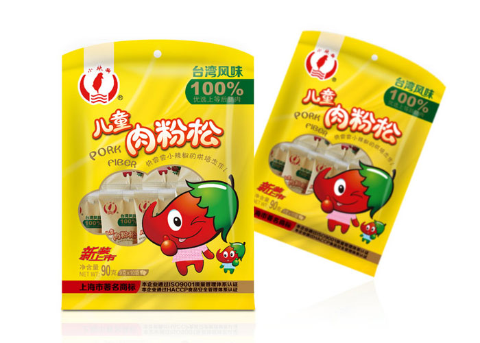 休闲食品儿童肉粉松香辣黑椒牛排肉制品设计