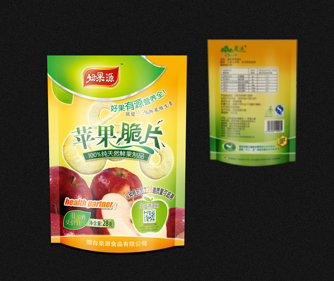 苹果脆片全案策划包装设计案例赏析加溯源二维码的精品包装