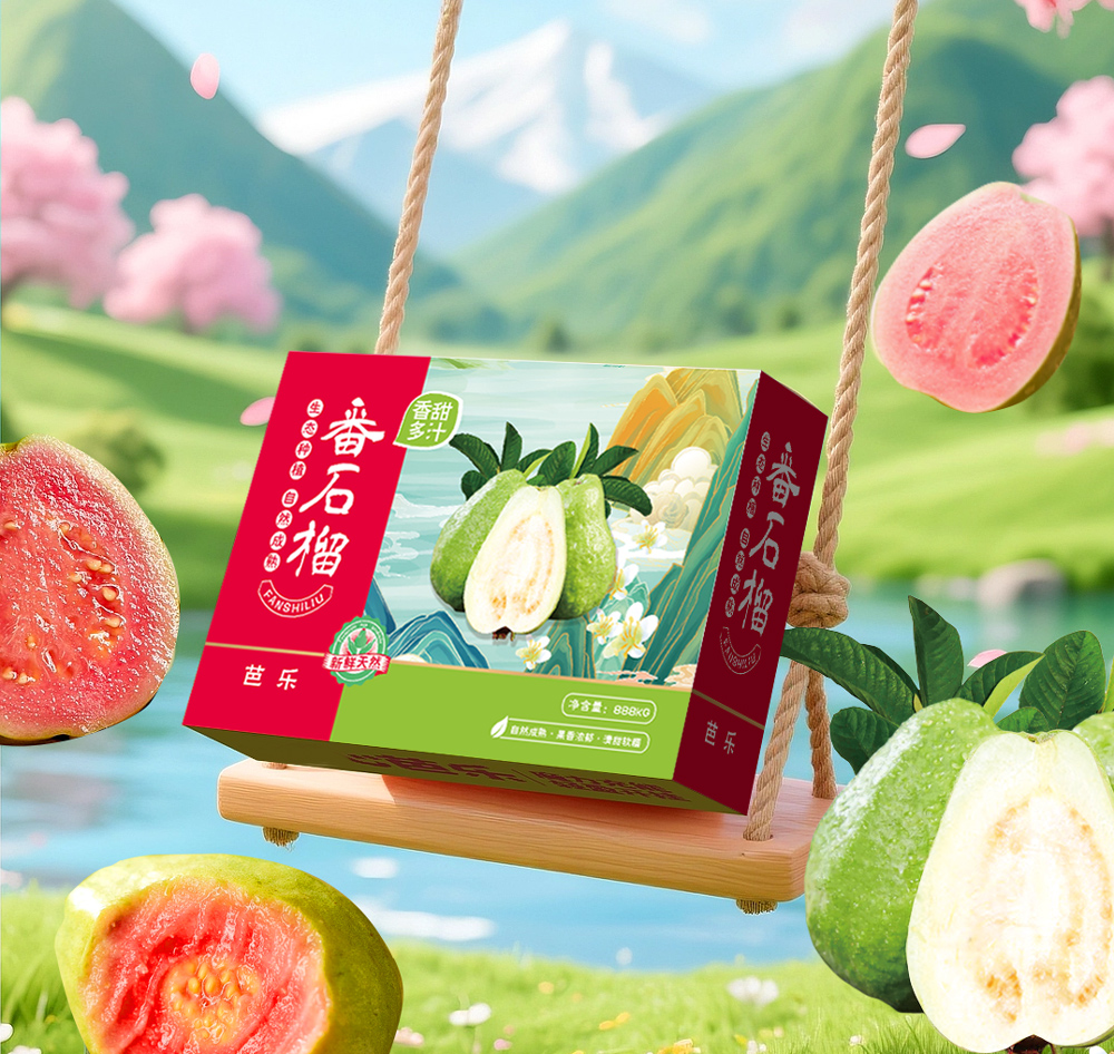 创意芭乐番石榴高档水果礼盒包装设计