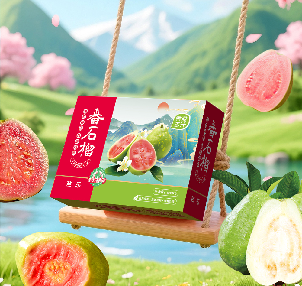 创意芭乐番石榴高档水果礼盒包装设计